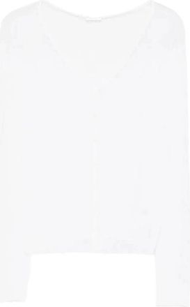 Roberto Collina Buttoned V-neck Cardigan - Dames - Vesten - Wit - M - Truien & Vesten