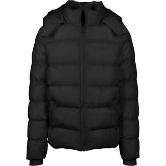 Urban Classics Heren Pufferjas met capuchon (Zwart)