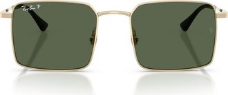 Ray-Ban Polarized Square Sunglasses in Pale Gold/dark Green Polar at Nordstrom
