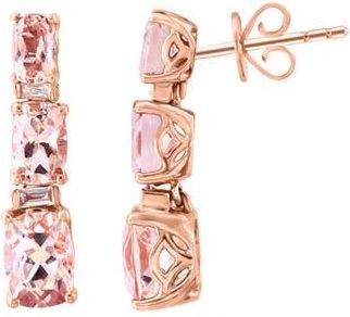 Effy 14K Rose Gold Morganite & Diamond Drop Earrings in Pink at Nordstrom Rack
