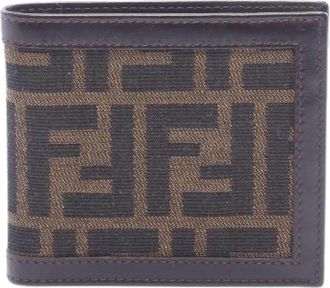 Fendi Pre-owned Zucca Canvas Leather Wallet - Dames - Vintage Accessoires - Bruin - ONE Size - Leer - Vintage