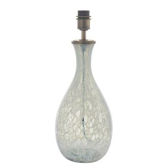 Loops Large White & Grey Glass Table Lamp Light Base - Brushed Bronze Metalwork
