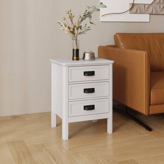 Melody Maison 3 Drawer Bedside Table - Lawrence Ivory Range