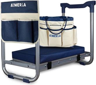 OEM Taburete De Jard&iacute;n Plegable Con Rodilleras Extra&iacute;bles - 2 Amplios Bolsillos De Almacenamiento De Material Resistente, Altura Regulable