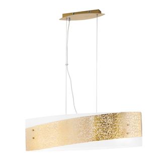 Luce-Ambiente-Design Suspensi&oacute;n Paris de Vidrio con Decoraci&oacute;n en Hoja de Oro 75 Cm