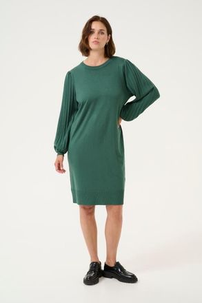 Kaffe Kalone Knit Round Neck Knee Length Dress in Garden Topiary at Nordstrom, Size X-Small