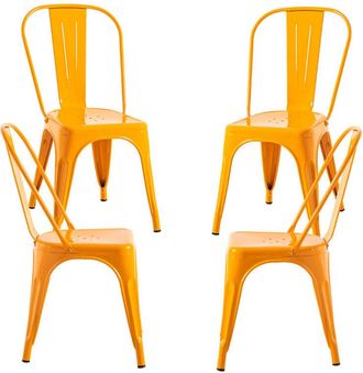Regalos Miguel Packs Sillas Comedor - Pack 4 Sillas Torix - Naranja Azafr&aacute;n