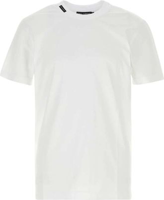 Dolce & Gabbana Katoenen T-shirt - Heren - T-shirts - Wit - XL - Katoen - Tops