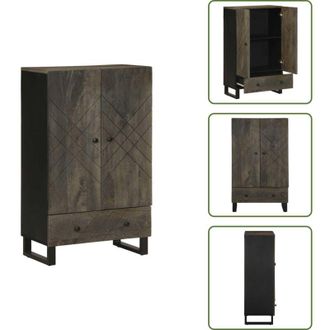 vidaXL The Living Store Credenza Nera 60x33x100 cm in Legno Massello di Mango - Credenza nera