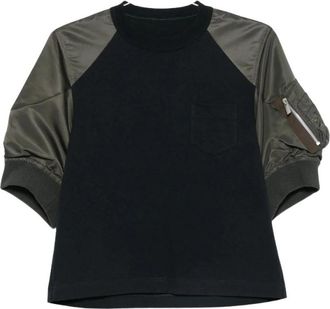 sacai Panel T-shirt - Dames - T-shirts - Veelkleurig - S - Katoen - Tops