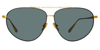 Linda Farrow GABRIEL LFL1391 C1 Mens Sunglasses Gold Size 66