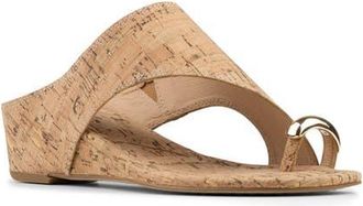 Donald J Pliner Vesna Toe Loop Wedge Sandal in Natural at Nordstrom, Size 5.5