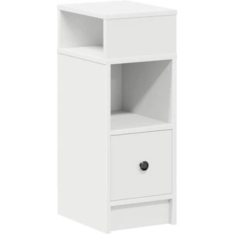 vidaXL Bedside Cabinet with Drawer White 25x31x66 cm Vidaxl