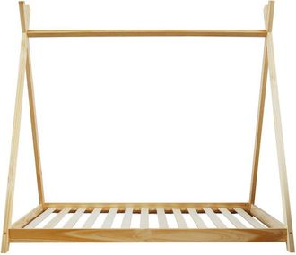 Mobili Rebecca Mobili Rebecca - Rebecca Mobili Marco de cama para niños Cortina de madera natural 80x160 Habitación infantil