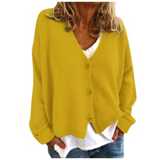 Generic Red Cardigan Women UK Size 16 Long Sleeve Knit Cardigan Soft Warm V Neck Lightweight Sweaters Womens Button Down Open Front Jumpers Solid Color Ribbed