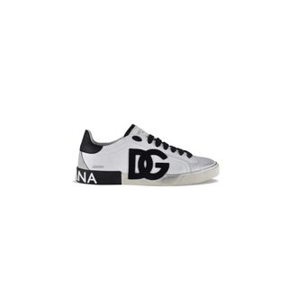 Dolce & Gabbana Schoenen, Heren, Wit, 41 1/2 EU, Leer, Portofino Low-top Sneakers