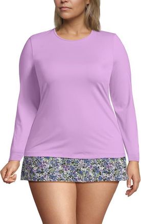 Lands End SunShade UPF 50 Long Sleeve Rash Guard Swim Tee in Wild Lilacs at Nordstrom, Size 1 X