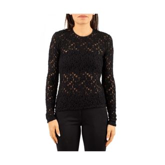 Max Mara Maglia Poker - Dames - Ronde hals truien - Zwart - S - Polyester - Truien & Vesten