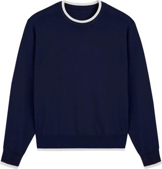 Vilebrequin Merino Wol Kasjmier Zijde Ronde Hals Trui - Heren - Ronde hals truien - Blauw - M - Wol - Truien & Vesten