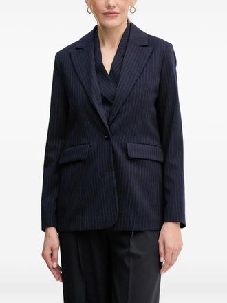 Benetton Blazer gessato con tasca - Blu