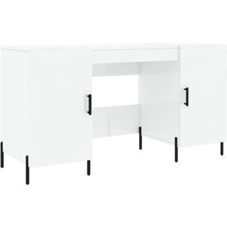 vidaXL Desk High Gloss White 140x50x75 cm Engineered Wood Vidaxl