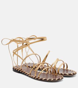 Gianvito Rossi Metallic leather sandals