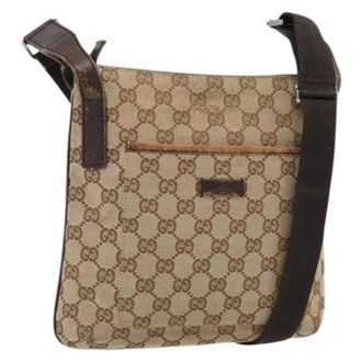 Gucci Pre-owned Cross Body Bags, female, Beige, Size: ONE SIZE Pre-owned Vintage GG Canvas Shoulder Bag