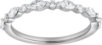 LuvMyJewelry Mariah 0.5 Ct Marquise Lab Grown Diamond Band in 14K White Gold at Nordstrom, Size 7