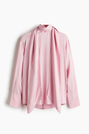 H&M Bluse mit Tuchdetail - Pink