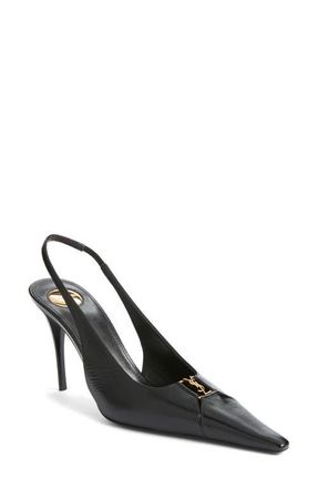 Saint Laurent Babylone Slingback Pump in Nero/Nero/Nero at Nordstrom, Size 6.5Us