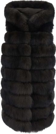 Suprema Lange Bont Bodywarmer - Dames - Bodywarmers - Bruin - S - Leer - Jassen