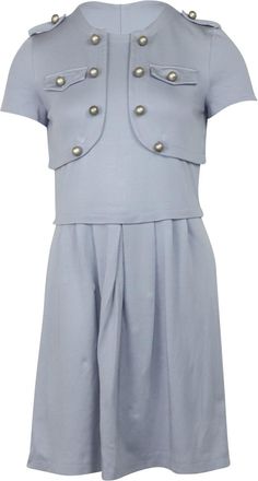 Moschino Moschino Button-Detailed Knee Length Dress in Grey Nylon