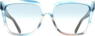 Ferragamo Blue Pink Gradient Square Ladies Sunglasses SF2109S 314 58
