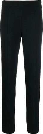 Proenza Schouler Zwarte Slim Bi-Stretch Cr&ecirc;pe Broek - Dames - Slim Fit Broeken - Zwart - XS - Katoen - Broeken
