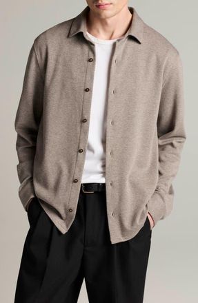 Vince Herringbone Long Sleeve Button Up Shirt in Tarmac/pavement at Nordstrom, Size Xx-Large