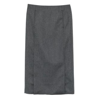 Entire studios Entire Studios, Rokken, Dames, Grijs, S, Wol, Tailored Midi Rok