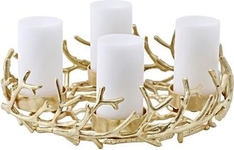 Edzard Hochwertiger Design Xl Adventskranz Porus &oslash; 44 cm - Gold