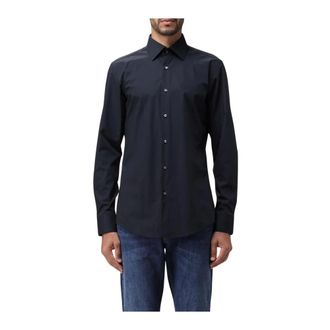 HUGO BOSS Casual Shirts, male, Black, XS, Black Dress Shirt, Versatile and Sleek