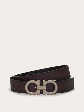 Ferragamo Men Reversible and adjustable Gancini belt Red