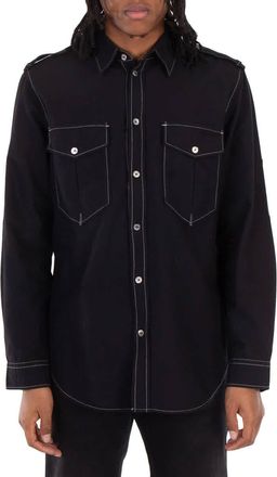 Isabel Marant Mens Black Cesar Plain Cotton Shirt