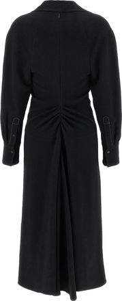 Victoria Beckham Polo Collar Midi Dress - Black