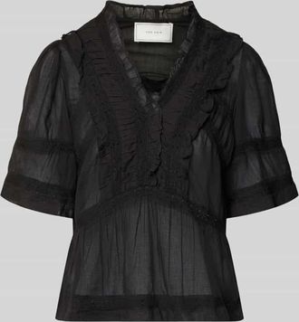 Neo Noir Neo Noir Blusenshirt mit H&auml;kelspitze Modell Evienne in Black, Gr&ouml;&szlig;e 34
