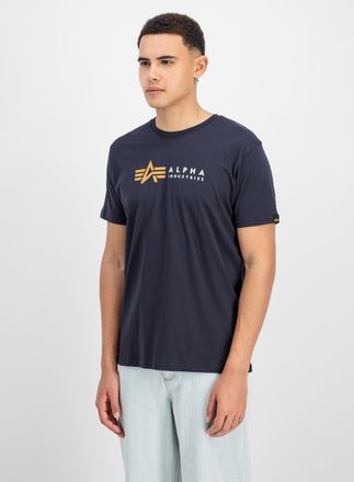 Alpha Industries Kurzarmshirt ALPHA INDUSTRIES Alpha Label T, Herren, Gr. XXL, blau (rep.blau), Single Jersey, Obermaterial: 100% Baumwolle, bedruckt, regular fit norm