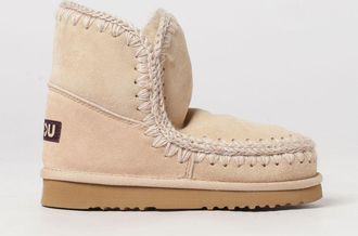 Mou Eskimo Suede Ankle Boots with Contrast Stitching and Wool Lining