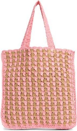 Collection XIIX Two-Tone Crochet Tote Bag in Peach Multi at Nordstrom Rack