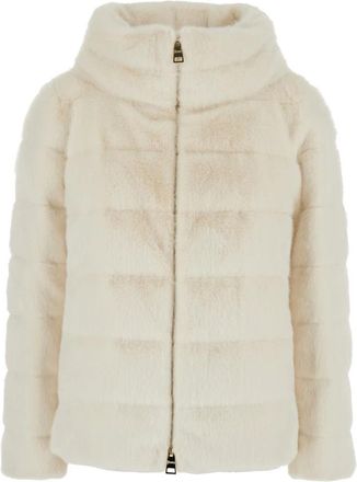 Herno Piumino Cappa Alternative Fur HD - Dames - Gewatteerde jassen - Wit - L - Polyester - Jassen