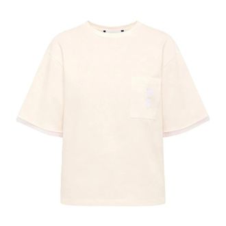 Marc Ellis Oversized T-shirt - Dames - Tops - Beige - Maat: 2XL Katoen