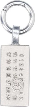 Maison Margiela Silver Numeric Rectangular Keychain