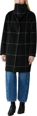 Soia & Kyo Jackie Wool Blend Longline Coat in Black-Powder at Nordstrom, Size Xx-Small