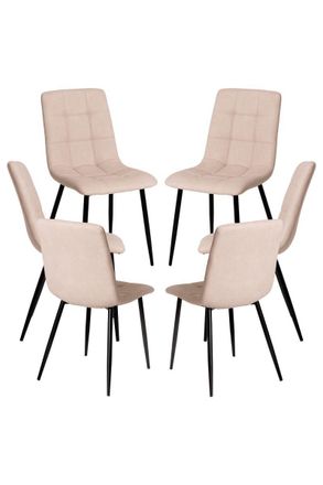 Regalos Miguel Regalos Miguel - Packs Sillas Comedor - Pack 6 Sillas Stuhl Polipiel - Beige